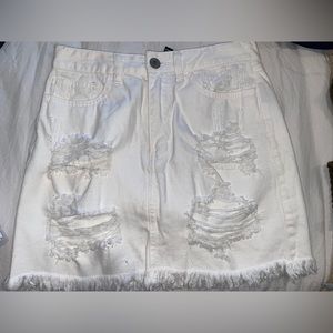 FOREVER 21 distressed denim skirt